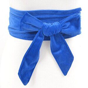 BNWT Brand New Royal Blue Velvet  Wrap Belt Obi Belt